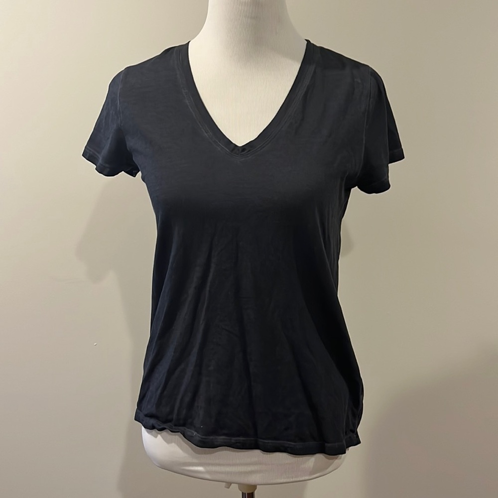 Michael Kors Faded V Neck Tee Size S in Charcoal Gray